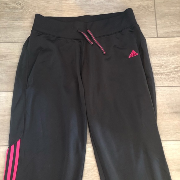 ADIDAS Womens Black & Pink Track Lounge stripe Pants Medium - Picture 7 of 10